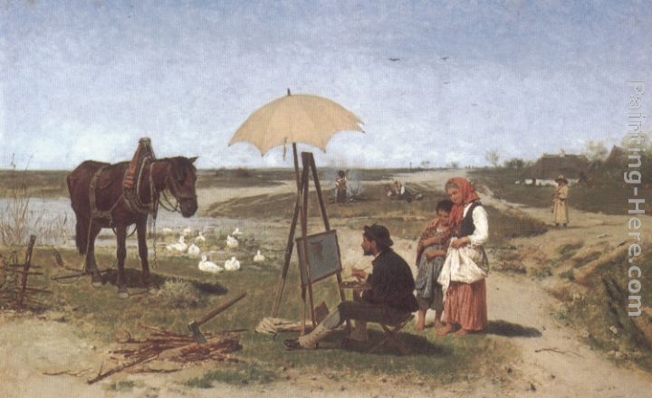 Der Pferdermaler painting - Anton Kozakiewicz Der Pferdermaler art painting